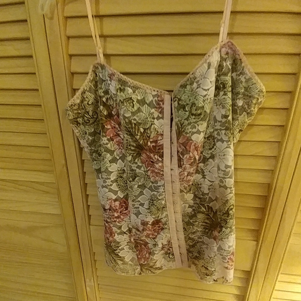 Printed lace camisole